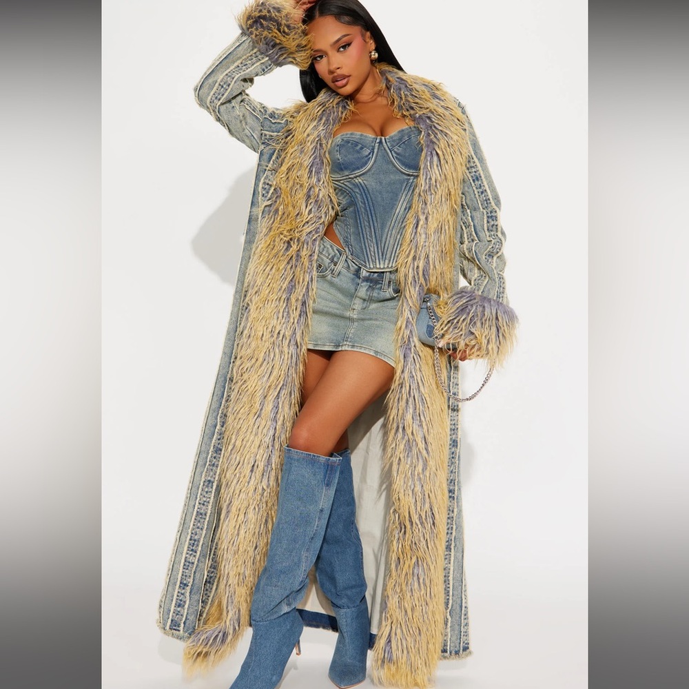 Love Me Not Washed Denim Trench - Vintage Wash NWT